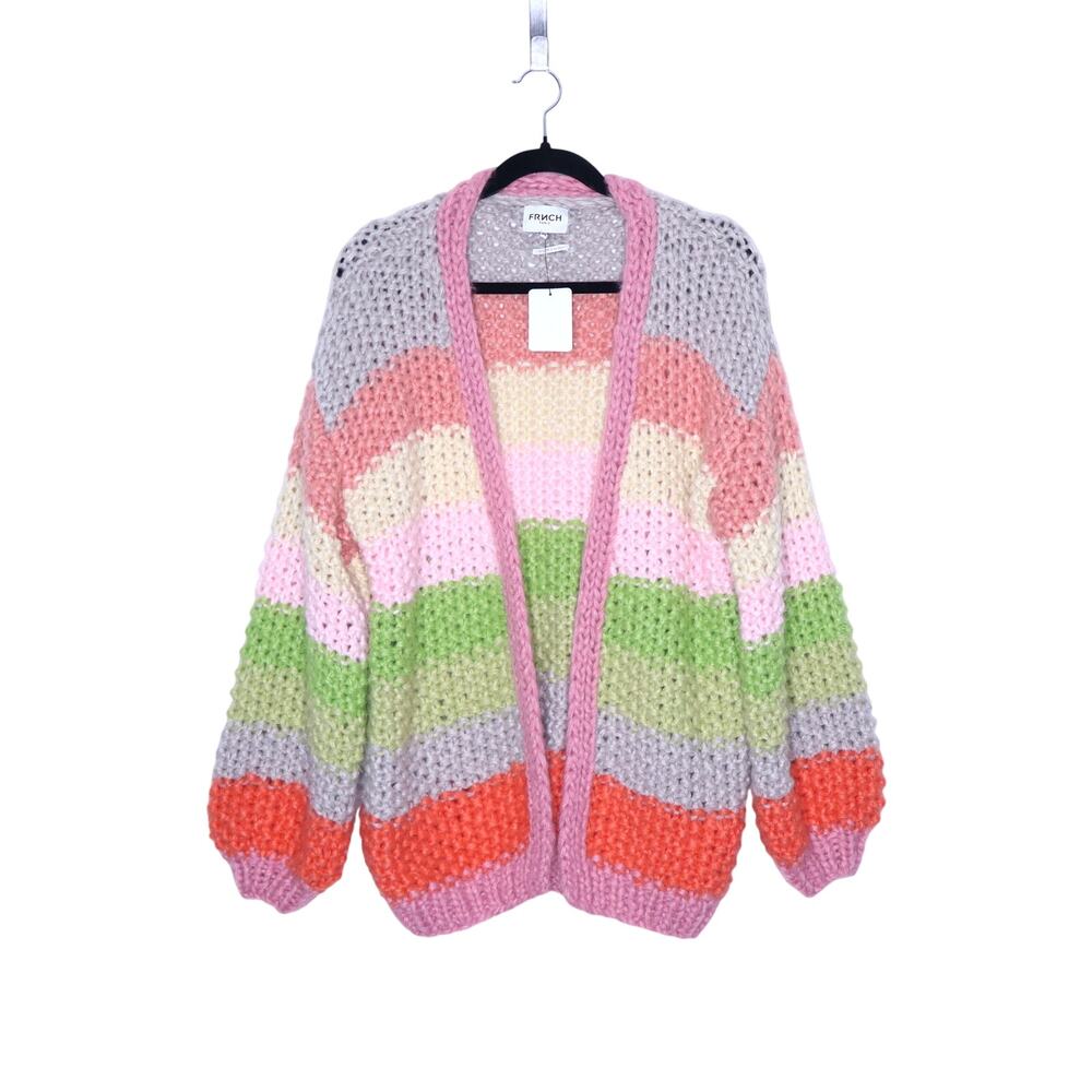 FRNCH Lobelia Cardigan NWT Pink Watermelon Oversized Chunky Knit Women's S/M